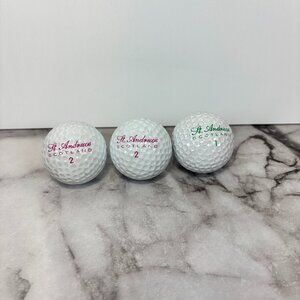 Lot of 3 St. Andrews Golf Course Scotland Script Pink Green Used